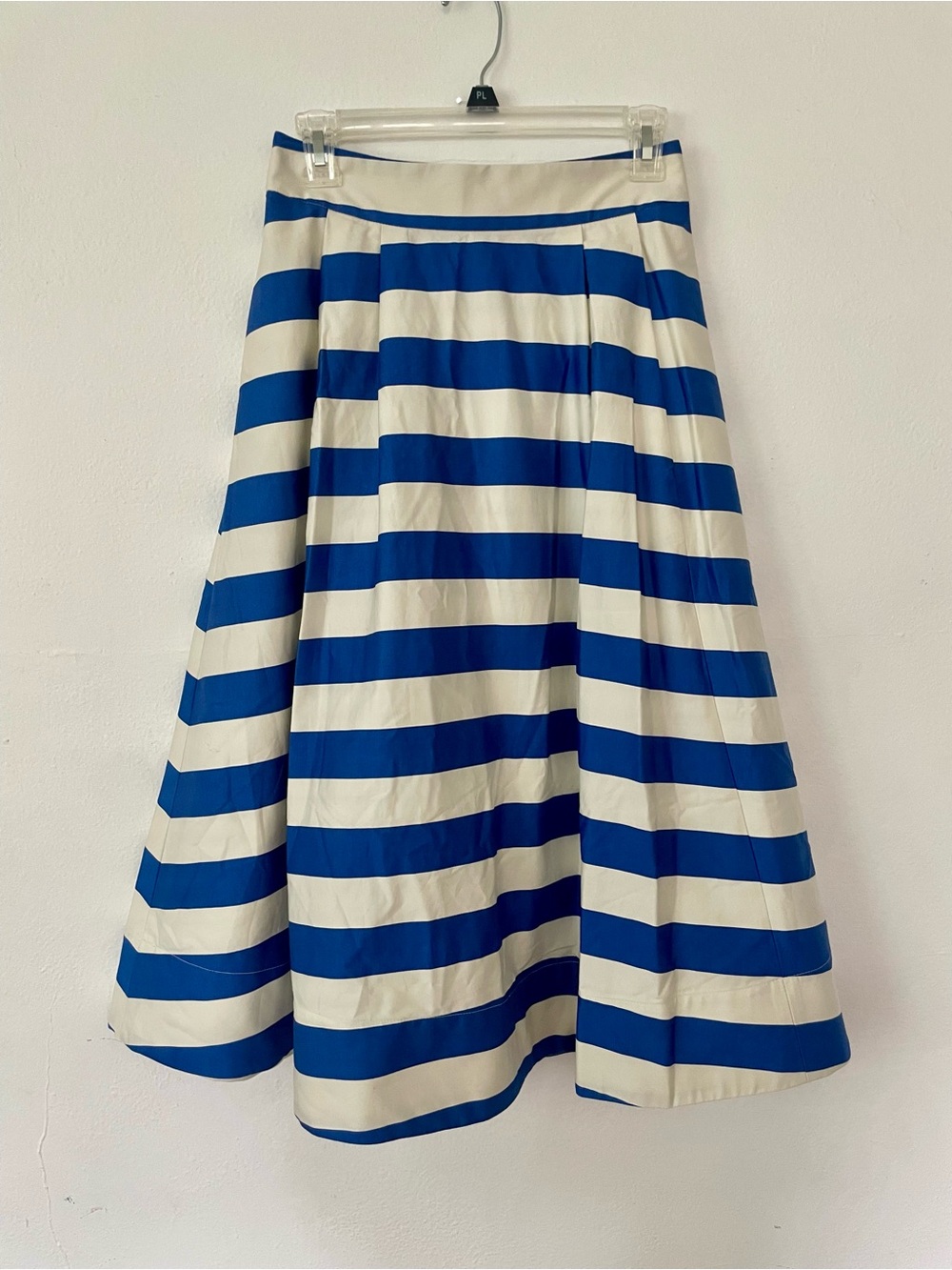 Boden Striped A-Line Midi Skirt - 97% Cotton - Size 6P